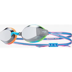 TYR Очки для плавания подростковые Youth Black Ops 140 EV Mirrored Racing blue/pink