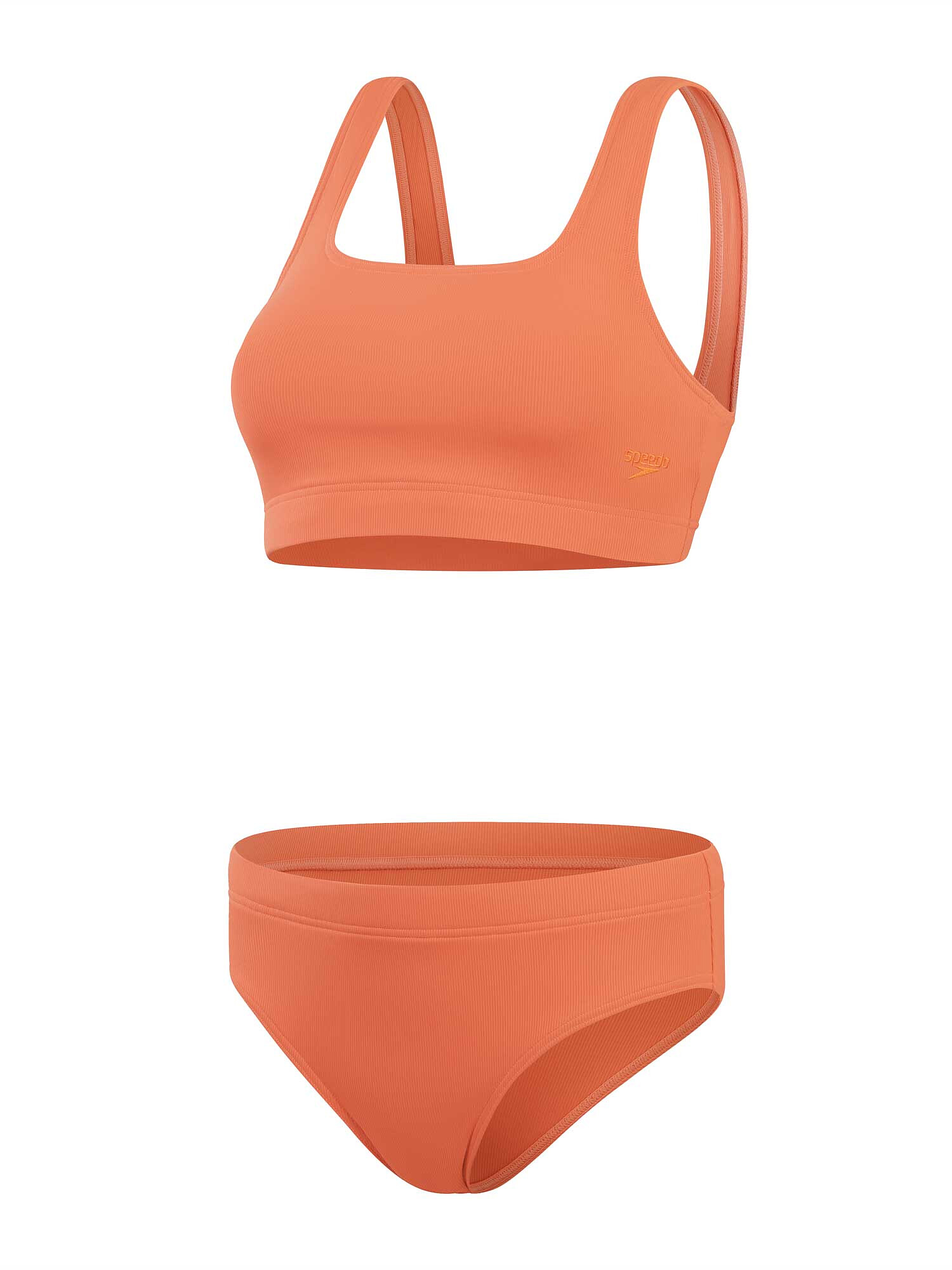 Speedo Раздельный купальник Textured Deep U-Back 2PC Brown/Orange
