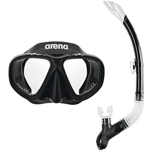 Arena Трубка-маска комплект PREMIUM SNORKELING SET JR black-clear-black