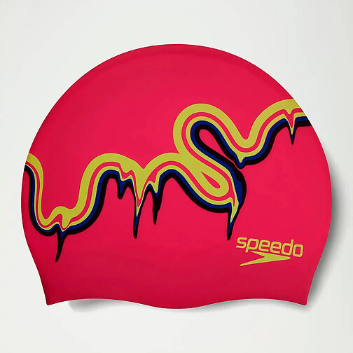 Speedo Шапочка для плавания Junior Printed Silicone Cap pink/blue