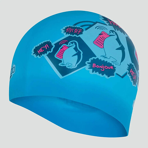 Speedo Шапочка для плавания Slogan PRT Cap blue/pink
