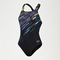 Speedo Купальник Digital Printed Medalist Swimsuit Black/Purple