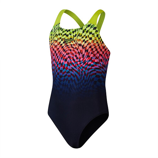 Speedo Купальник Girls Digital Placement Powerback Swimsuit Black/Pink
