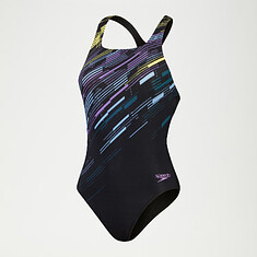 Speedo Купальник Digital Printed Medalist Swimsuit Black/Purple