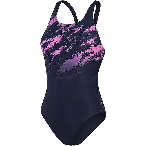 Speedo Спортивный купальник Hyperboom Placement Muscleback navy/pink