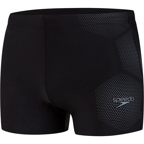 Speedo Плавки боксеры Hexagonal Tech Placement Aquashort Black/Grey