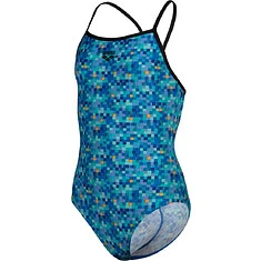 Arena Купальник спортивный ARENA POOLTILES LIGHTDROP L JR black-blue mult