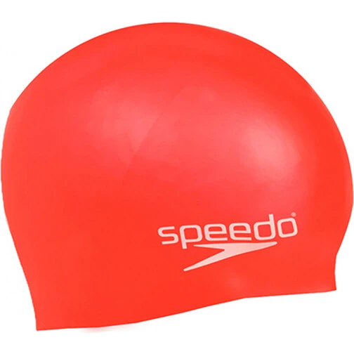 Speedo Шапочка для плавания Plain Moulded Silicone Cap JR red