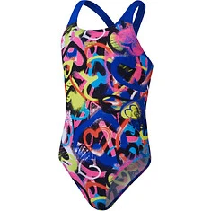 Speedo Купальник Girls Digital Allover Powerback Swimsuit Pink/Blue