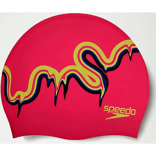 Speedo Шапочка для плавания Junior Printed Silicone Cap pink/blue
