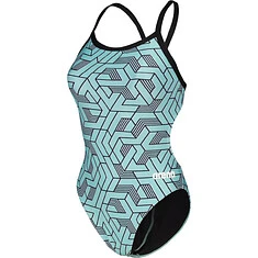 Arena Купальник спортивный ARENA ESCAPE CHALLENGE black-water blue multi