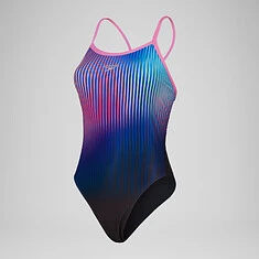 Speedo Купальник Club Training Placement Digital Turnback Swimsuit Black/Pink