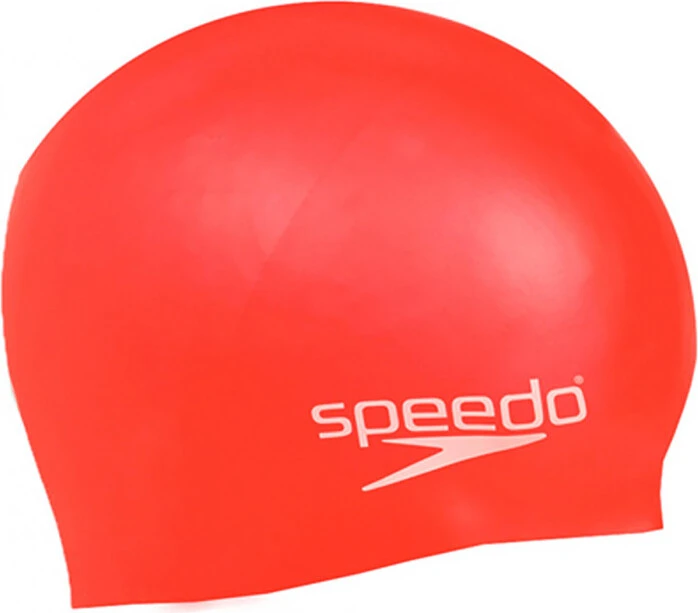 Speedo Шапочка для плавания Plain Moulded Silicone Cap JR red