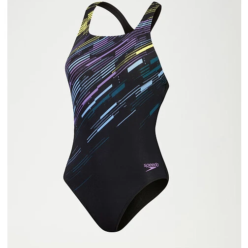 Speedo Купальник Digital Printed Medalist Swimsuit Black/Purple