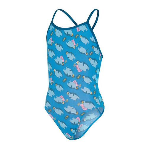 Speedo Купальник Flipper Phone Allover V-Back Junior blue/blue