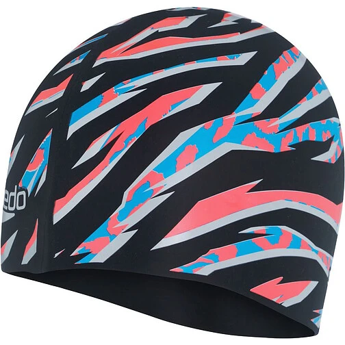 Speedo Шапочка для плавания Slogan PRT Cap JR black/red