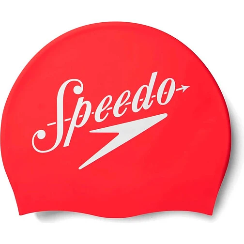 Speedo Шапочка для плавания Adult Printed Silicone Cap red/white
