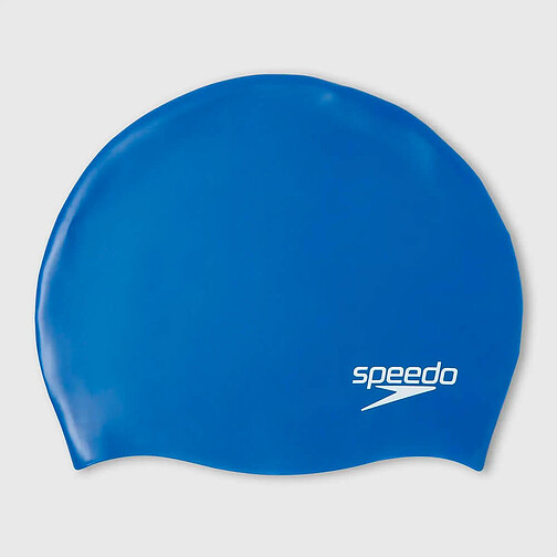 Speedo Шапочка для плавания Plain Moulded Silicone Cap JR blue