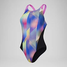 Speedo Купальник Club Training Allover Digital Rrdbreaker Swimsuit Black/Pink