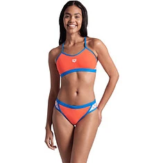 Arena Купальник спортивный ARENA ICONS BIKINI CROSS BACK SOLID br coral-bl river