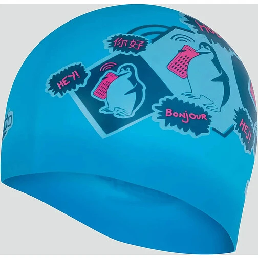 Speedo Шапочка для плавания Slogan PRT Cap blue/pink