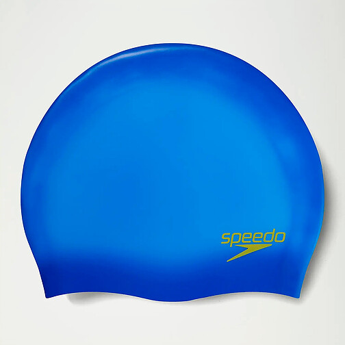 Speedo Шапочка для плавания Plain Moulded Silicone Cap JR blue
