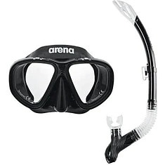 Arena Трубка-маска комплект PREMIUM SNORKELING SET black-clear-black