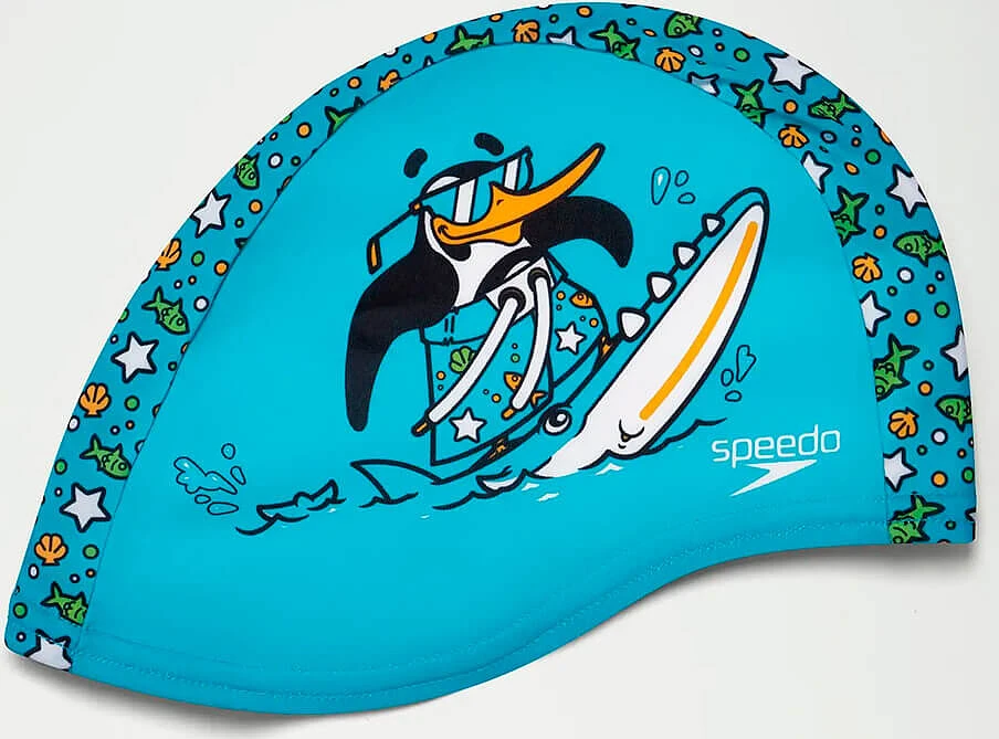 Speedo Шапочка для плавания Infant Learn to Swim Chima African Penguin Polyester Cap blue/green