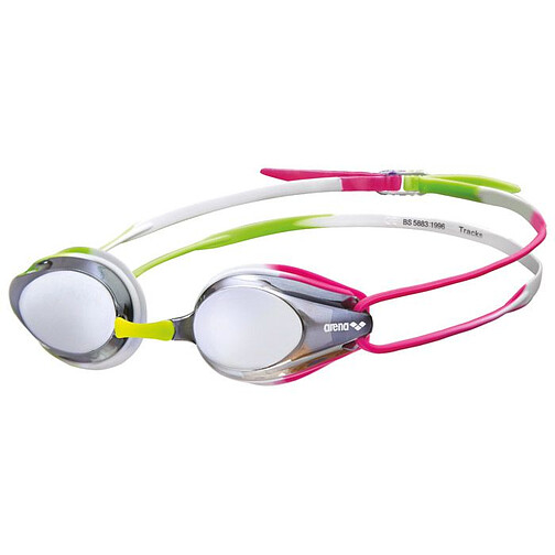 Arena Очки для плавания Tracks Mirrored Silver-Green-Fuchsia