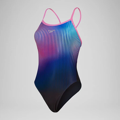 Speedo Купальник Club Training Placement Digital Turnback Swimsuit Black/Pink