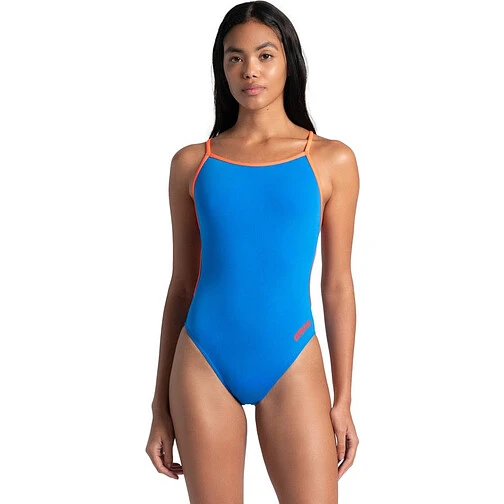 Arena Купальник LACE BACK SOLID blue river-bright coral