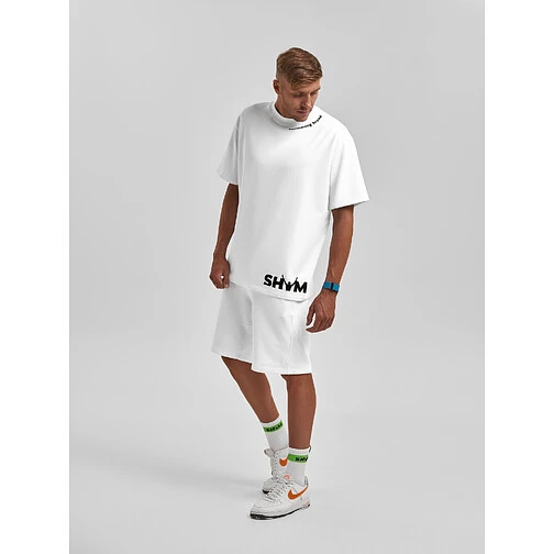 SHYM Джемпер оверсайз с коротким рукавом White