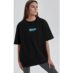 SHYM Джемпер оверсайз с коротким рукавом Black