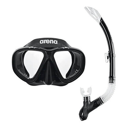 Arena Трубка-маска комплект PREMIUM SNORKELING SET JR black-clear-black