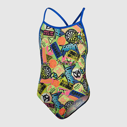 Speedo Купальник Allover V-Back Swimsuit Junior green/green