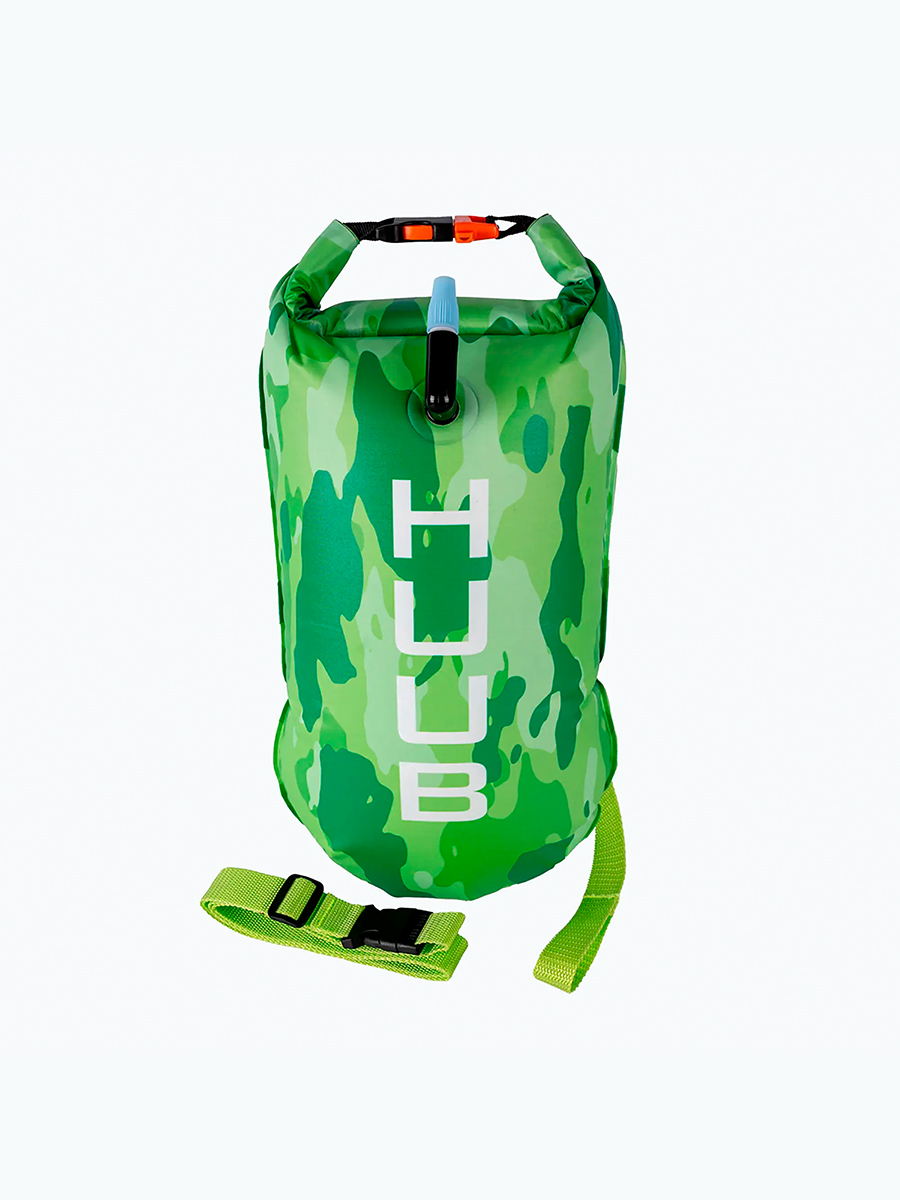 HUUB Буй опознавательный для плавания на открытой воде Safety Tow Float Lime Camo