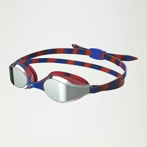 Speedo Очки для плавания Junior Hyper Flyer Mirror Goggles Navy/Red/Grey