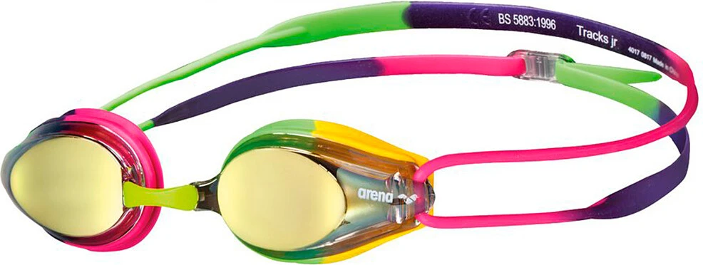 Arena Очки для плавания TRACKS JR MIRROR violet-fuchsia-green
