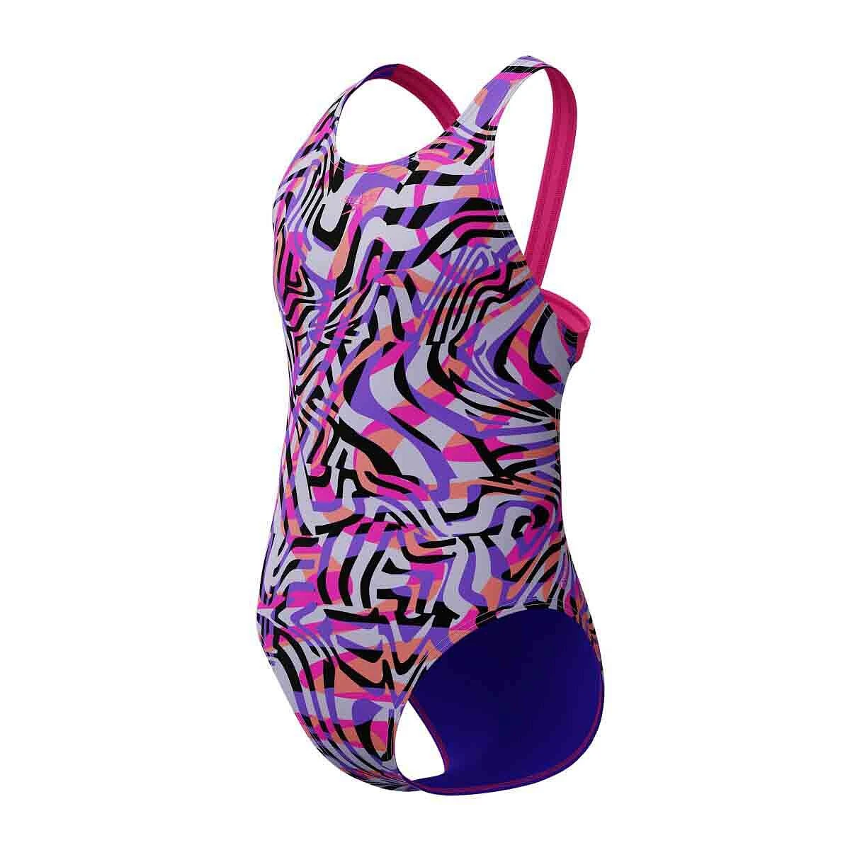 Speedo Купальник детский Girls Digital Allover Leaderback Swimsuit Pink