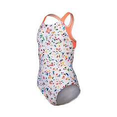 Arena Купальник спортивный ARENA CONFETTI SWIM PRO JR white multi-bright coral