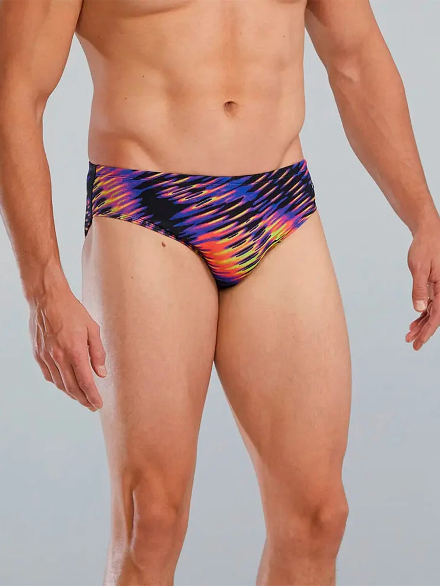 TYR Плавки спортивные Evolved Brief lime/multi