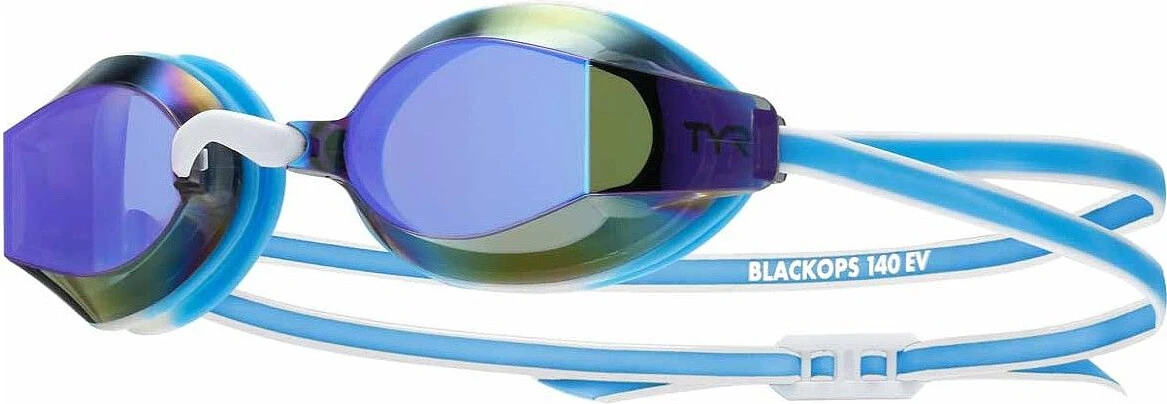 TYR Очки для плавания подростковые Youth Black Ops 140 EV Mirrored Racing Blue/White