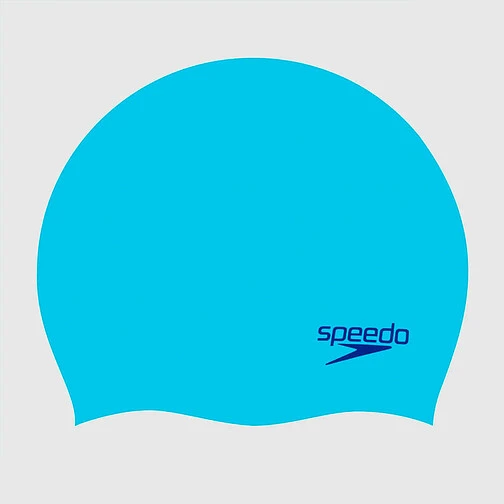 Speedo Шапочка для плавания Plain Moulded Silicone Cap JR light/blue