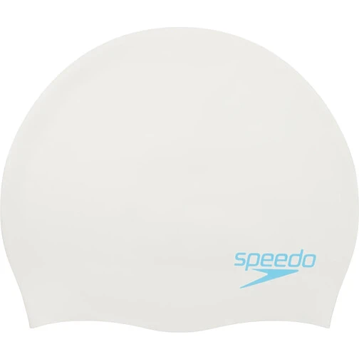 Speedo Шапочка для плавания Plain Moulded Silicone Cap JR White/Blue