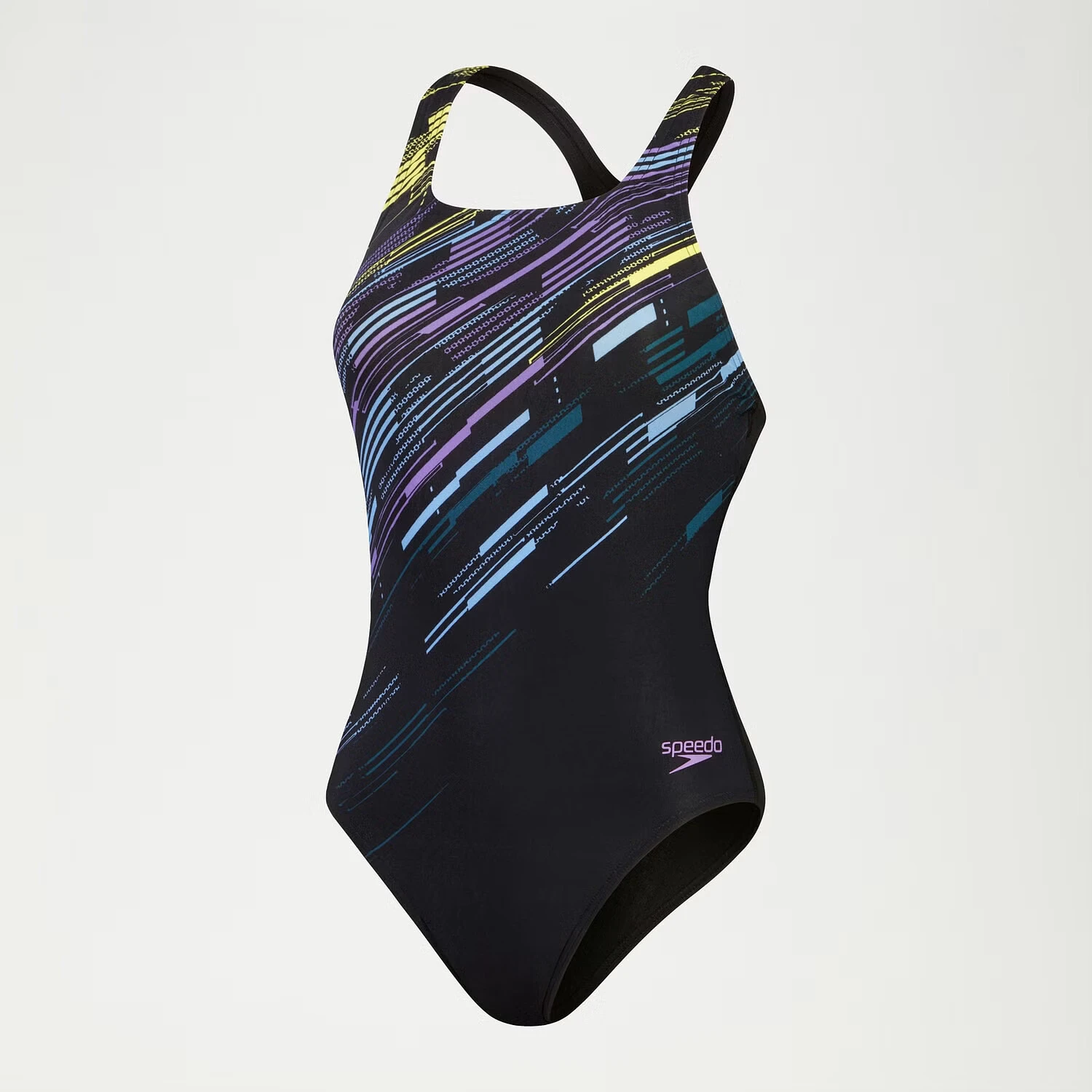 Speedo Купальник Digital Printed Medalist Swimsuit Black/Purple