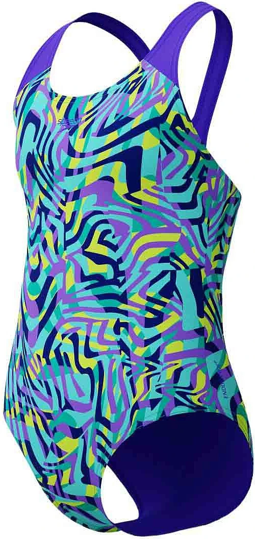 Speedo Купальник детский Girls Digital Allover Splashback Swimsuit Blue/Purple