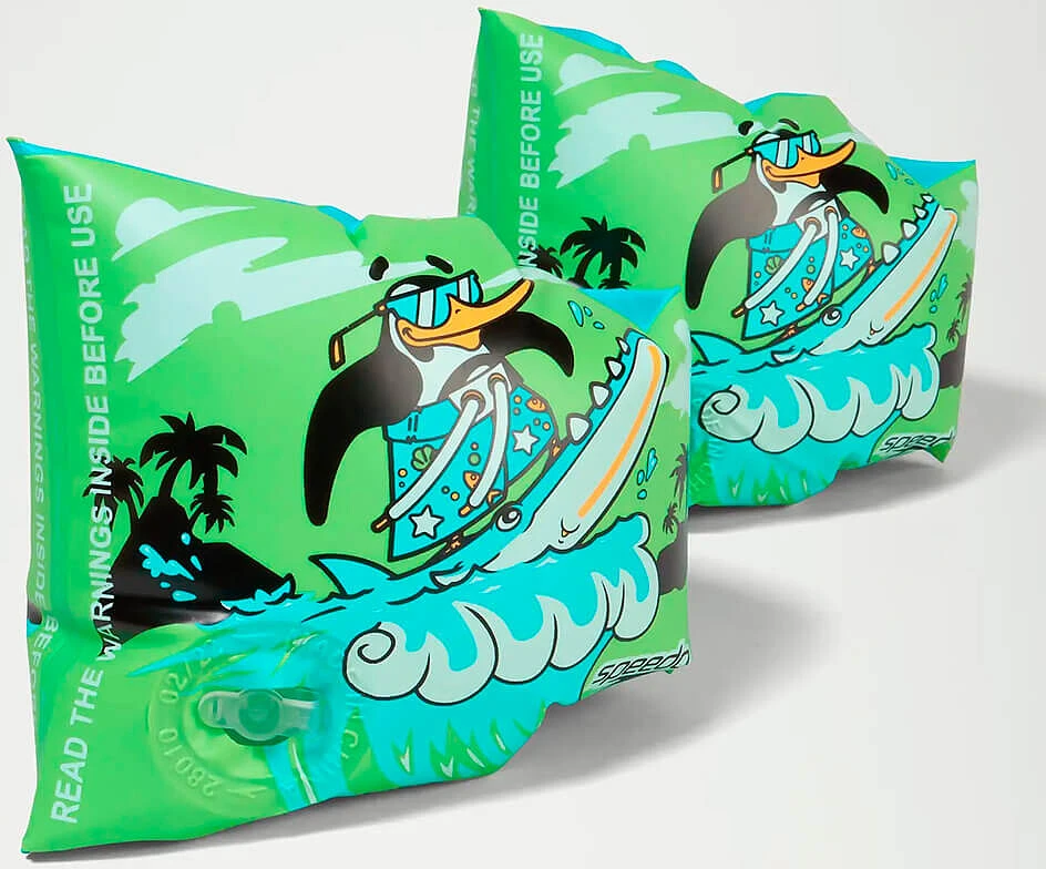 Speedo Нарукавники для плавания Learn to Swim Chima African Penguin Armbands green/blue