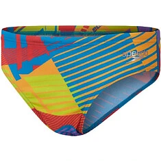 Speedo Плавки спортивные Boys LOGO 6.5 Allover Digital Brief Red/Yellow