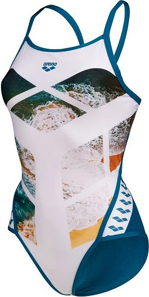 Arena Купальник ARENA PLANET SUPER FLY BACK  white multi-blue cosmo