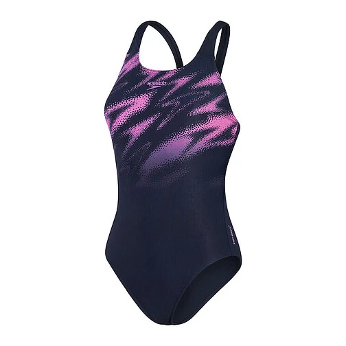 Speedo Спортивный купальник Hyperboom Placement Muscleback navy/pink